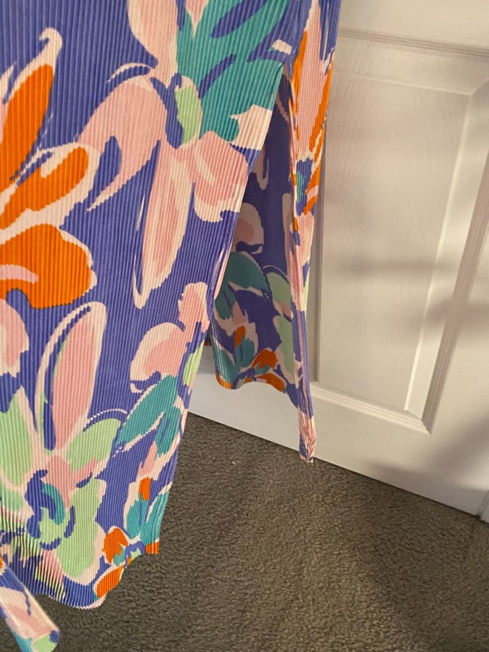 ASOS Design Tropical Design Pleated Maxi Dress - Size 12 - Picture 6 of 8